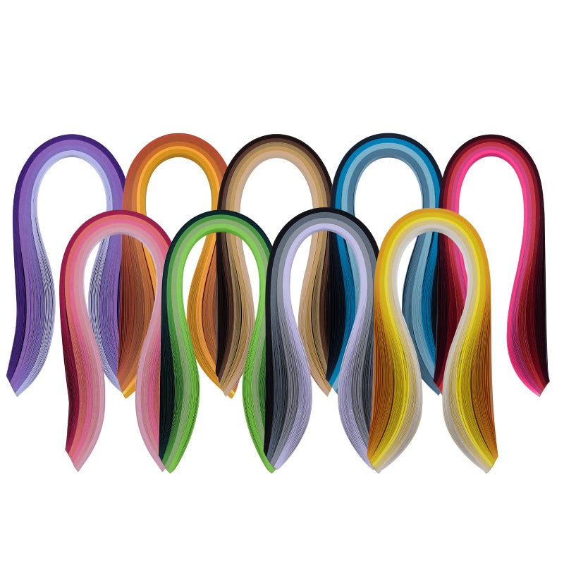 YURROAD 9 Pack 900 Strips Quilling Paper Kit, 5mm x 39cm, 36 Shades of Colors, Quilling Paper, Arts and Craft, Card Design Making, Paper Flower Making - Image 1